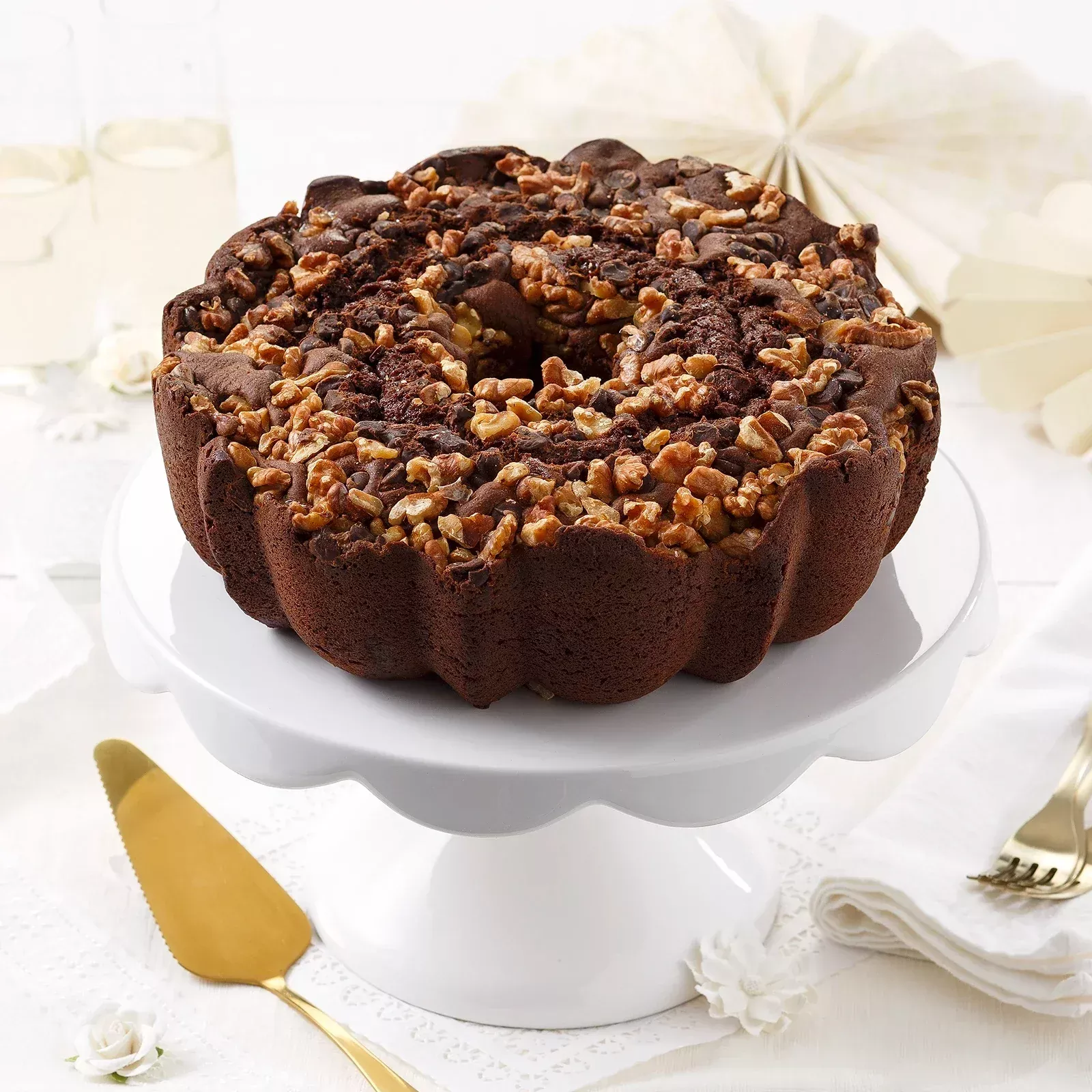 10" Double Chocolate Walnut Coffee Cake