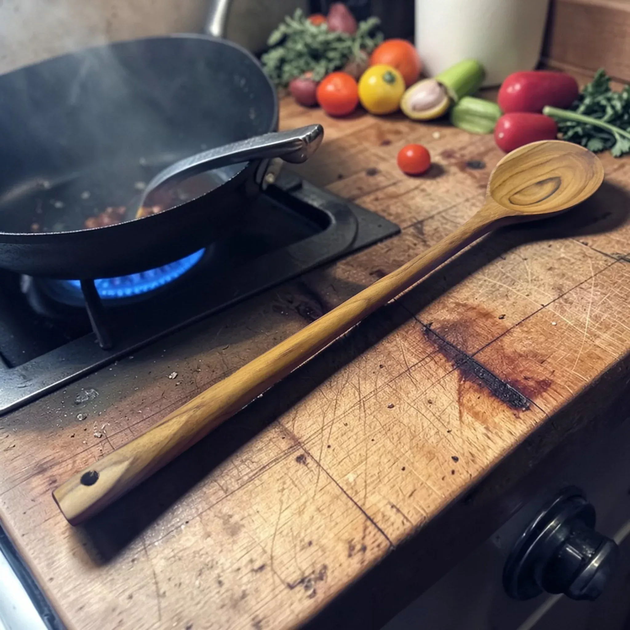 13" Teak Spoon – Handcrafted in Bali
