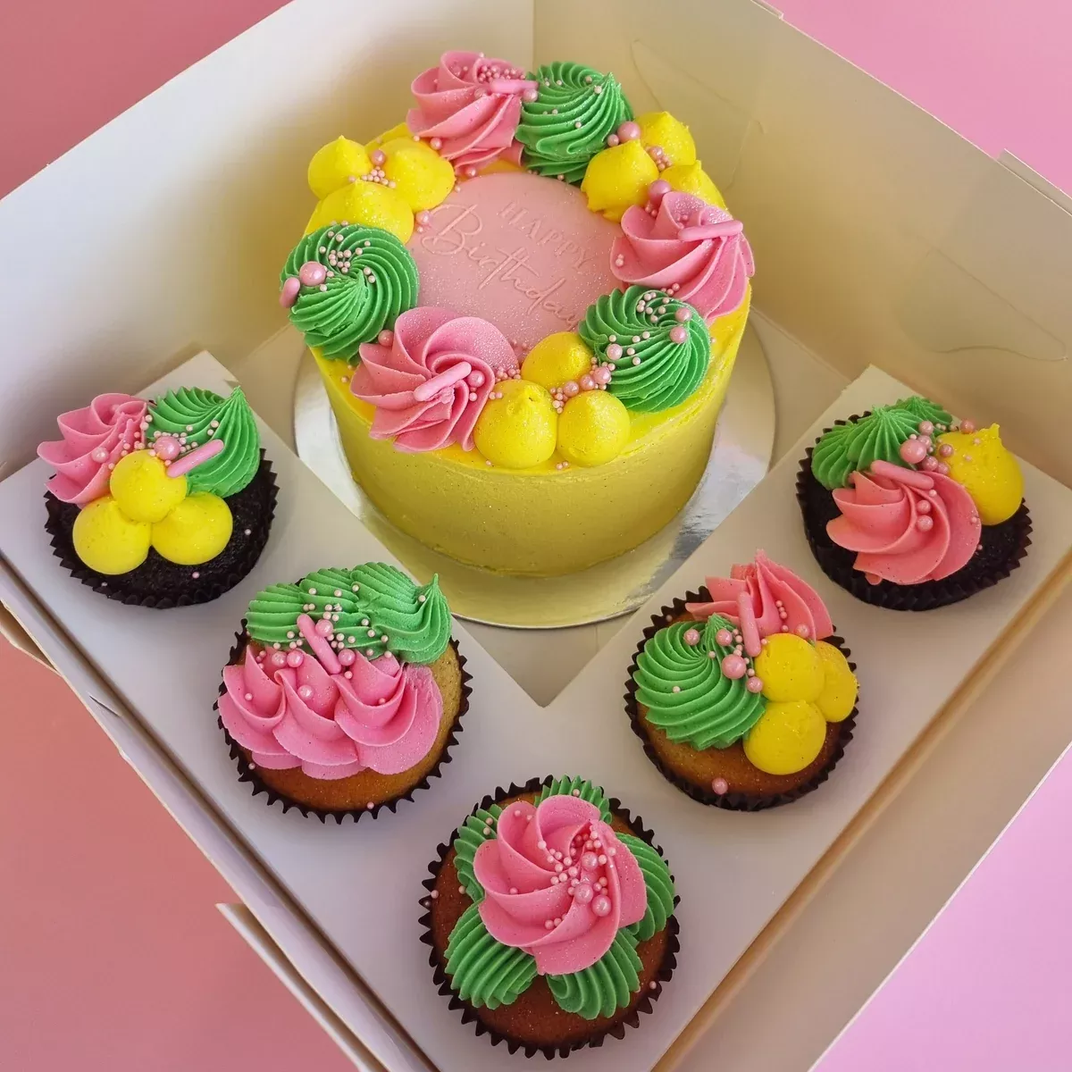 5” Celebration Cake + Cupcake Gift Box — Cupcake Sweeties