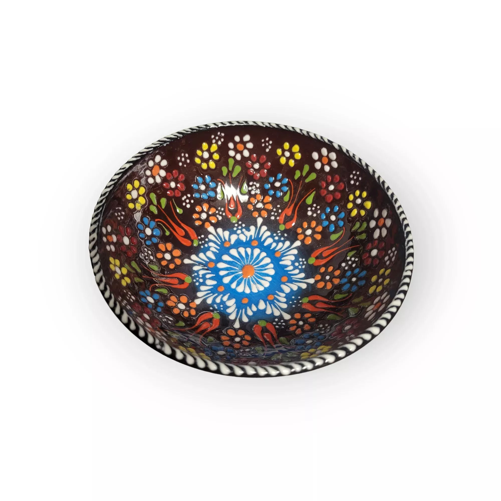 5" Round Embossed Ceramic Bowl