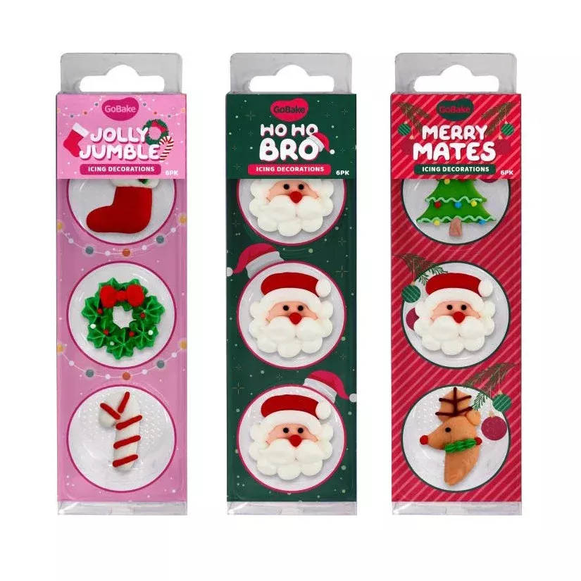 (6pk) GoBake, Christmas Icing Decorations