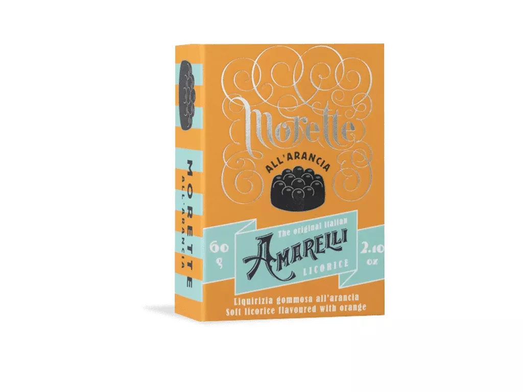 Amarelli #656 Morette with Orange Gummy Licorice, 2.1 oz (60 g)