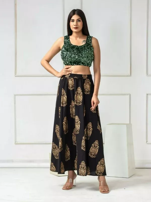 Amodini Designer Studio Women's Velvet Green Sleeveless Blouse - 34