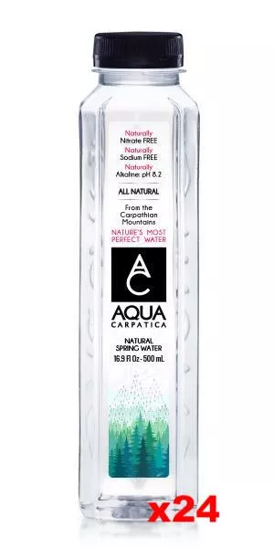 Aqua Carpatica Natural Spring Water CASE (24 x 16.9 fl oz) Plastic