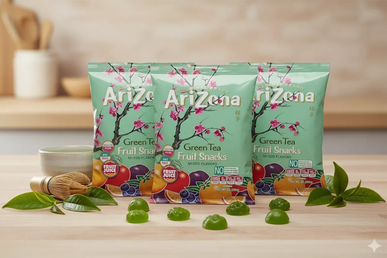 Arizona Green Tea Gummies Fruit Snacks — 5 oz Bags, 3-Pack