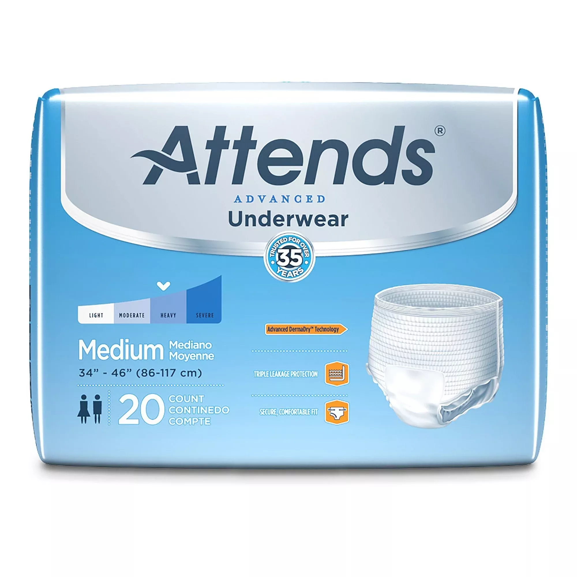 Attends Advanced Underwear, Medium, 20 ct.