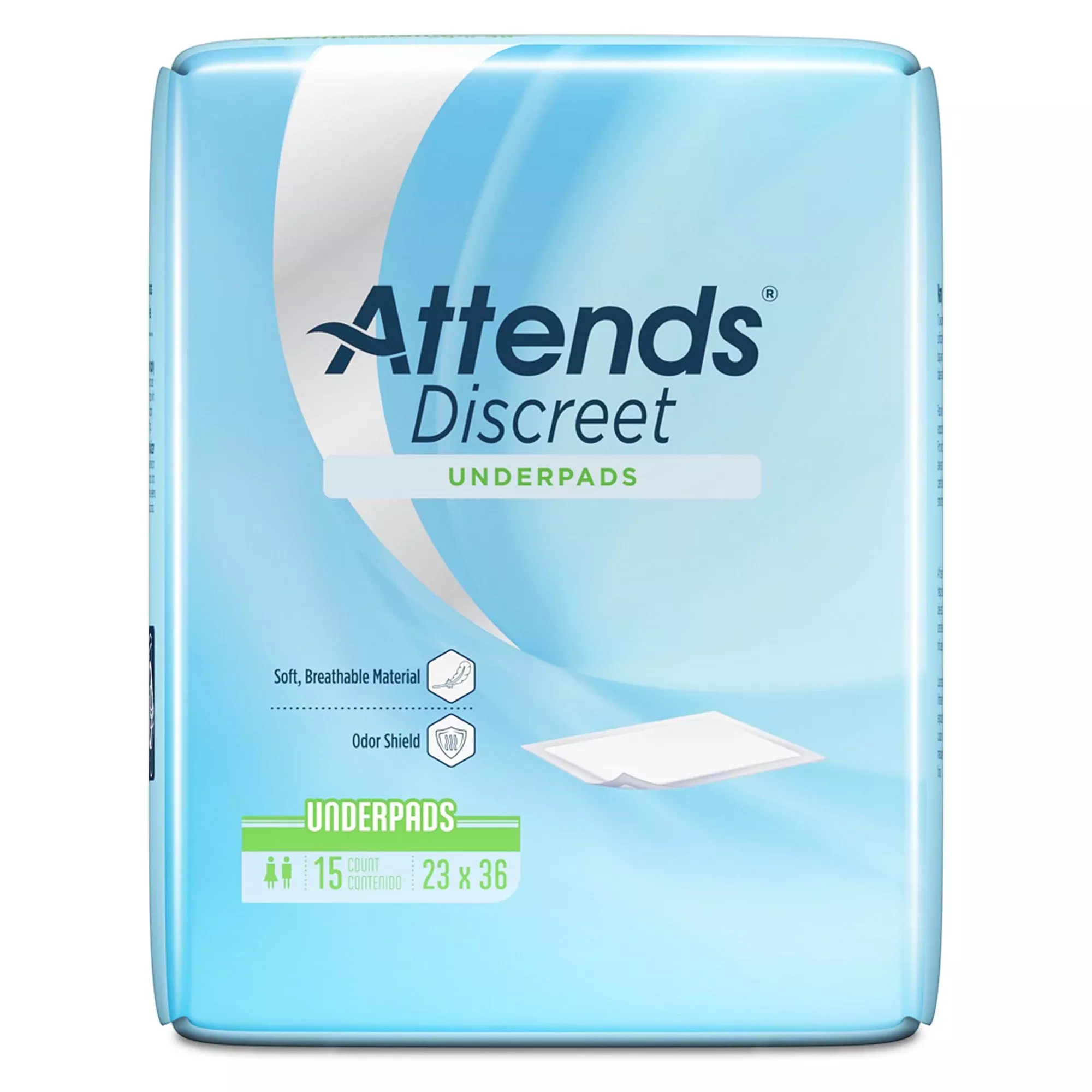 Attends Discreet Underpad, 23 x 36 Inch, 150 ct