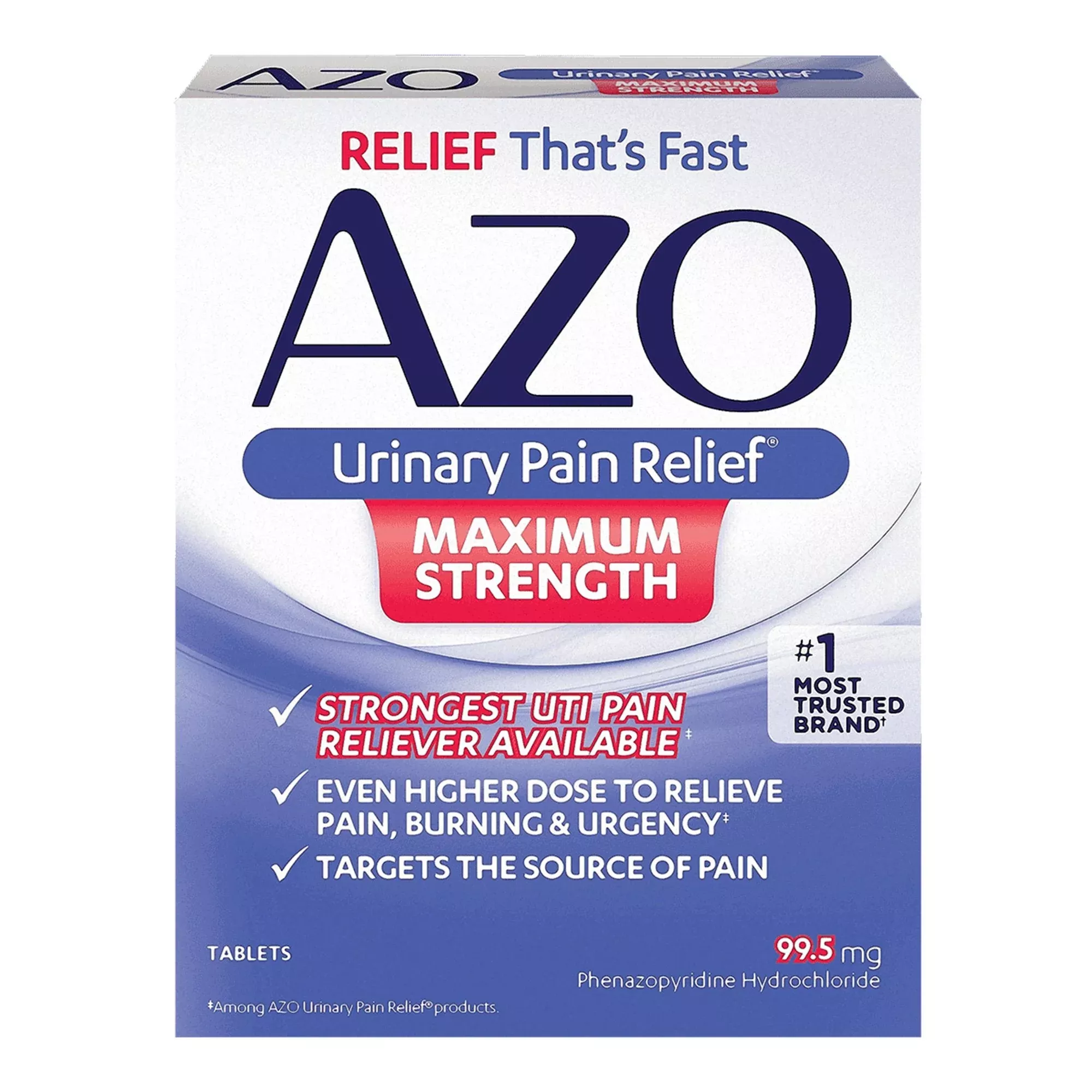 AZO Maximum Strength Phenazopyridine Urinary Pain Relief, 12 tablets