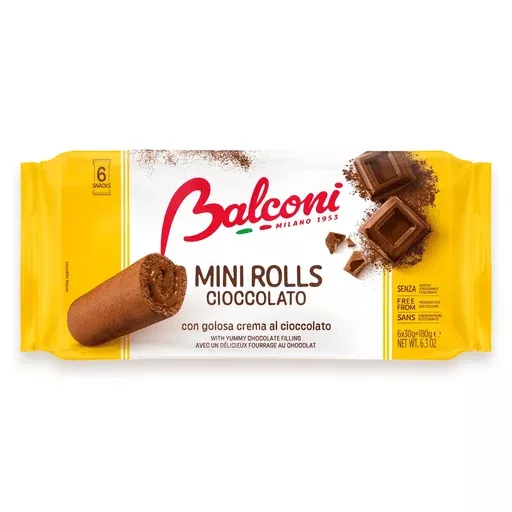 BALCONI Mini Rolls with Chocolate Cake - 6 count