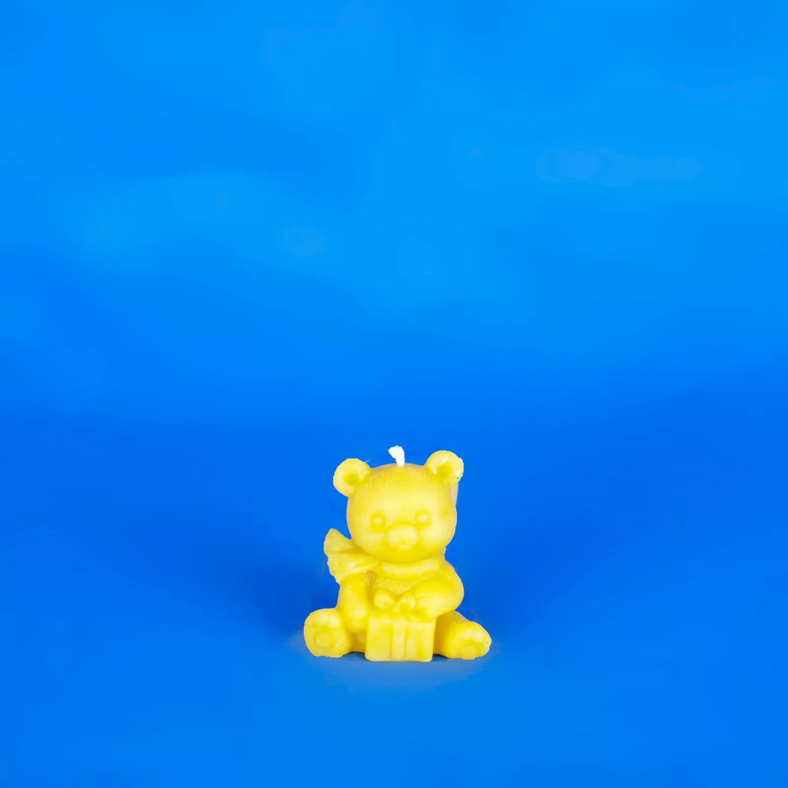 Beeswax Bear Candle with Present
