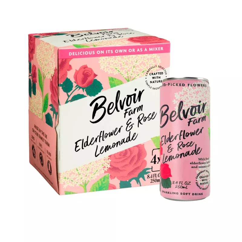 Belvoir Farm Elderflower And Rose Lemonade, 8.4 oz (4 Pack)