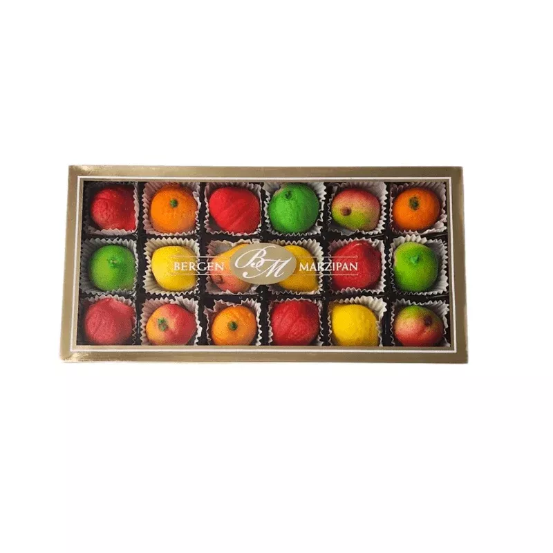 Bergen Marzipan Assorted Fruit Shapes, 8 oz
