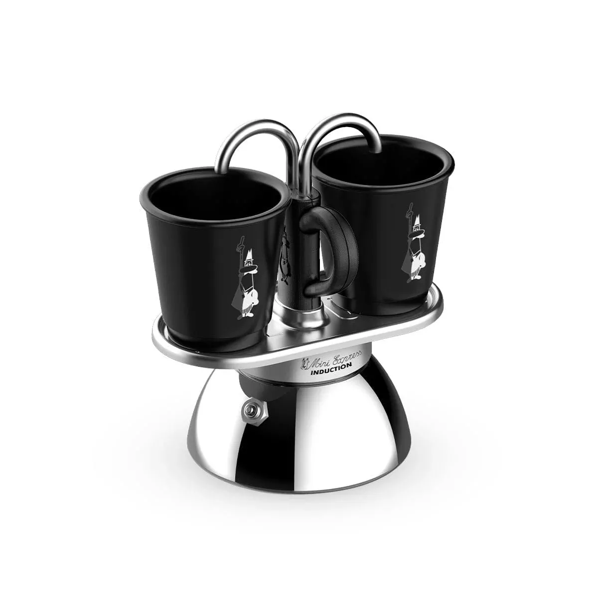 Bialetti Set Mini Induction 2 cup Black & 2 Bicchierini