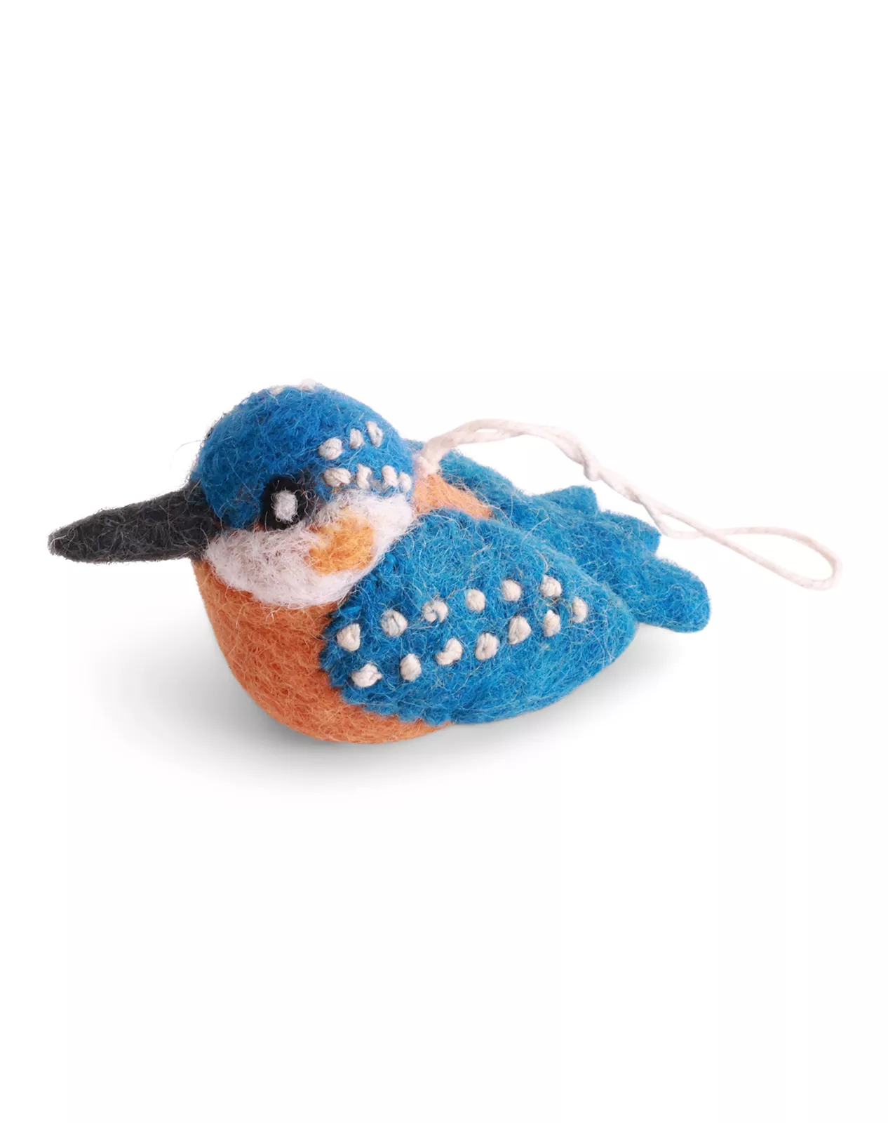Bird Felt Ornament - Silver Eye