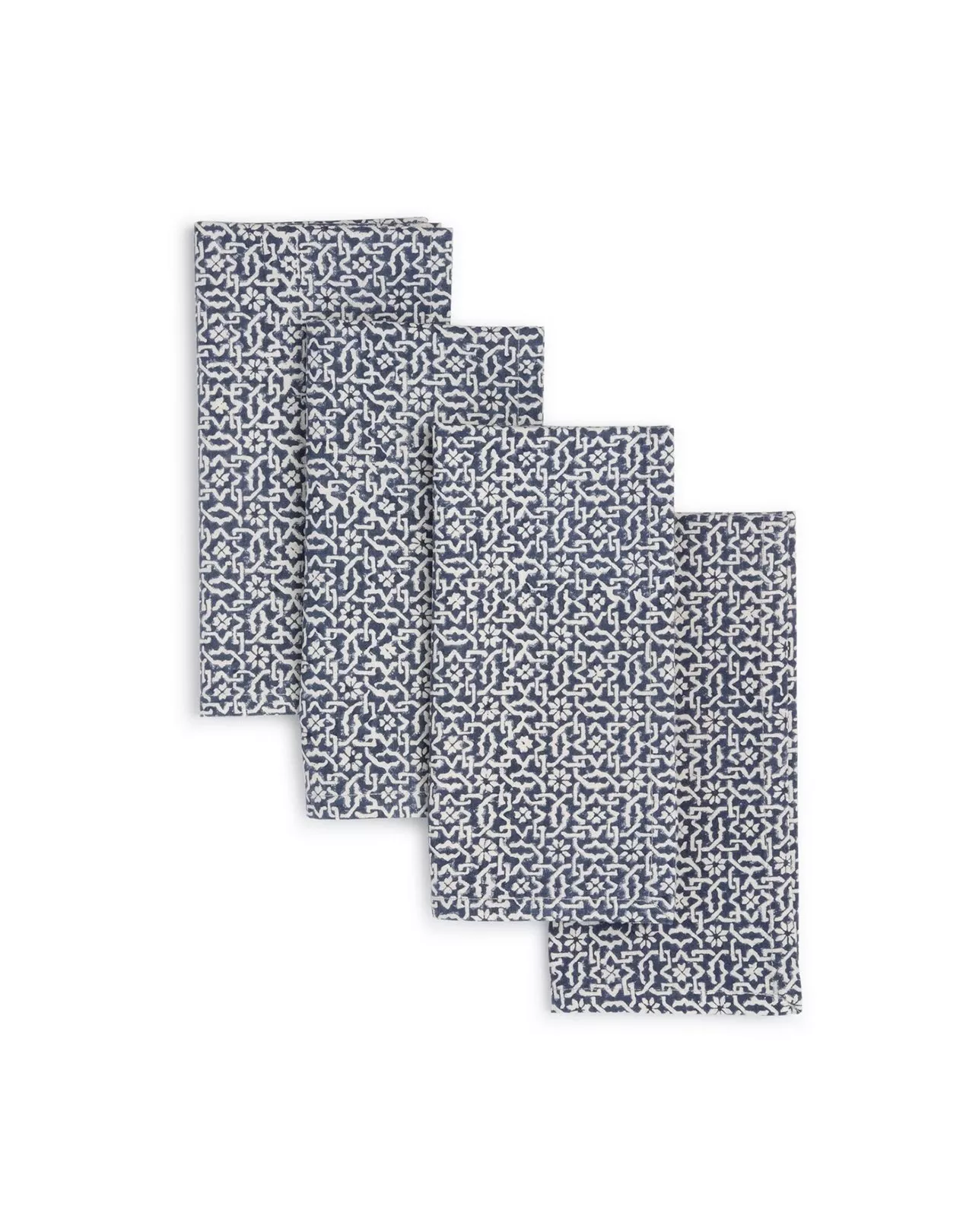 Blue Robin Block Print Napkins Set of 4