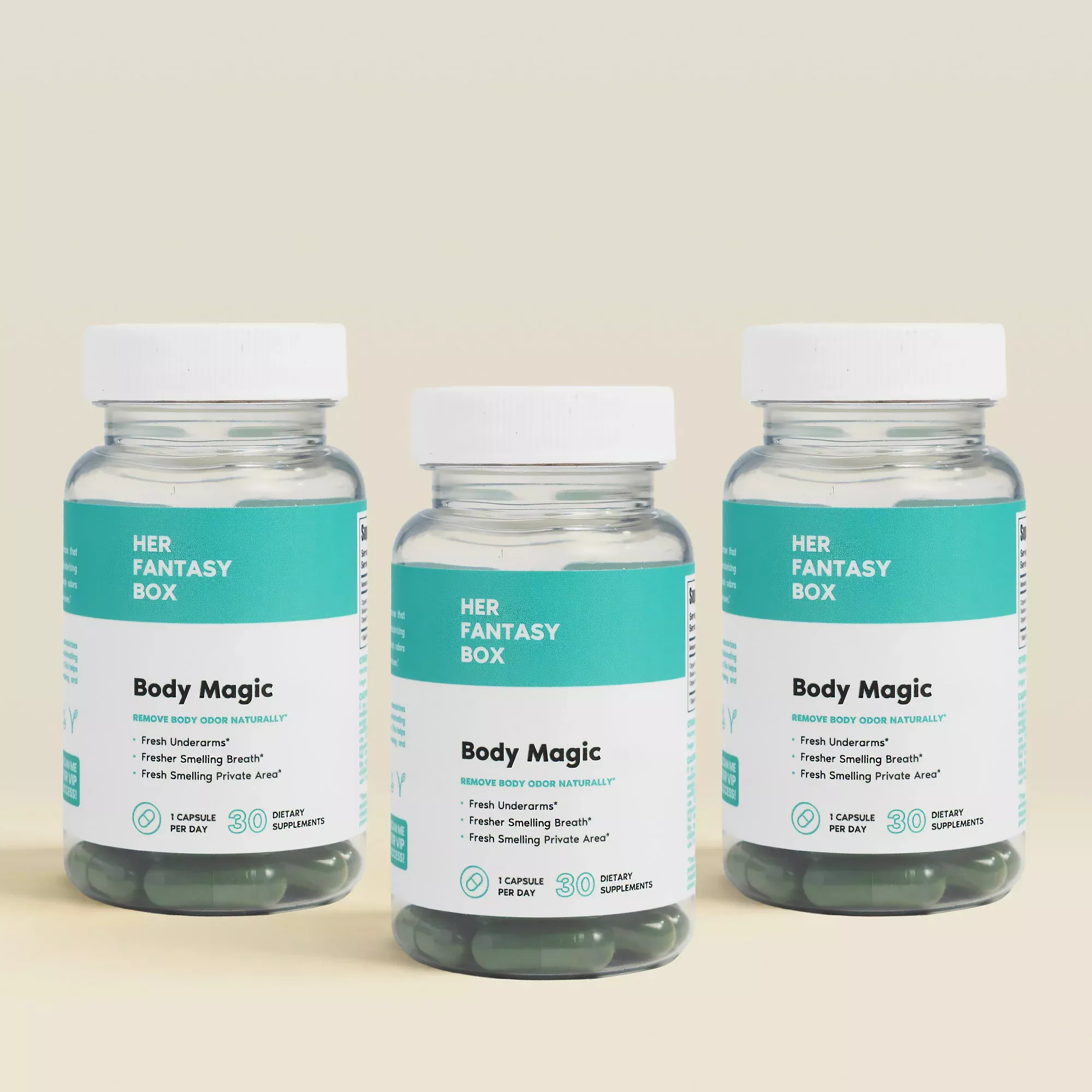 Body Magic Chlorophyll Pill for Feminine Odor - 3 pk