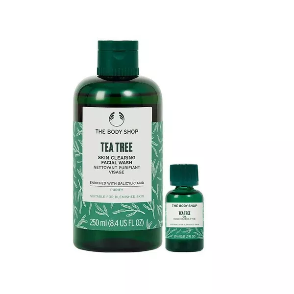 The Body Shop Tea Tree Facial Wash & Face Oil Combo - combo