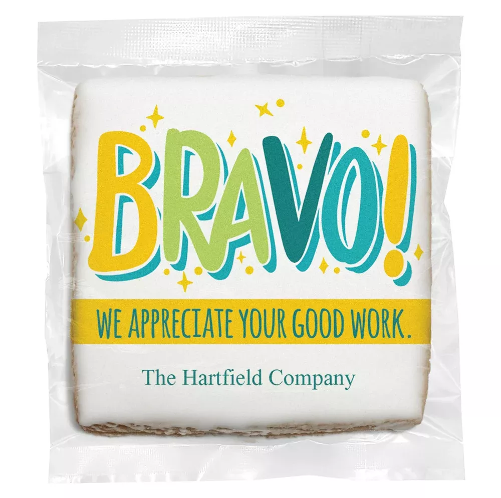 Bravo Good Work - Personalized Direct Print On Square Sugar Cookie