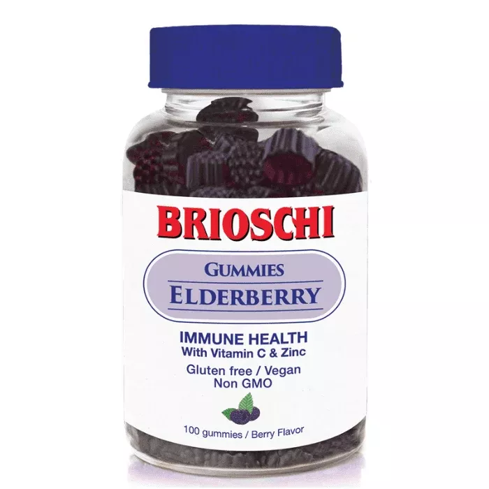 Brioschi Elderberry Flavored Gummies, 100 Count