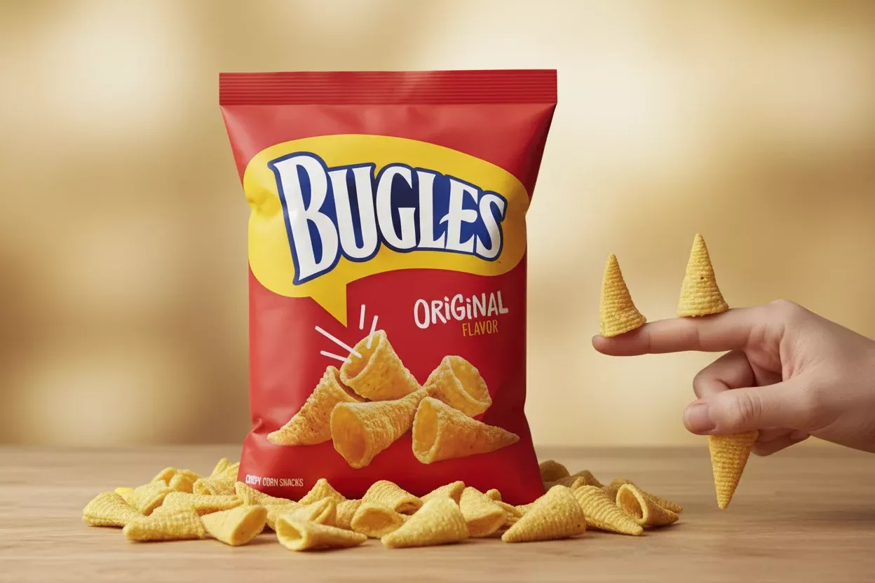 Bugles Original Corn Snacks, 3oz Bag – Crunchy & Savory