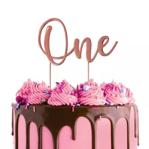 Cake Topper |One | Rose Gold Metal*