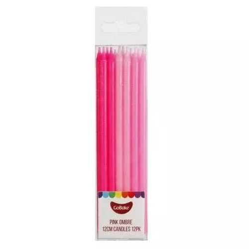 Candles |Tall Pink Ombre | 12cm | Pack of 12
