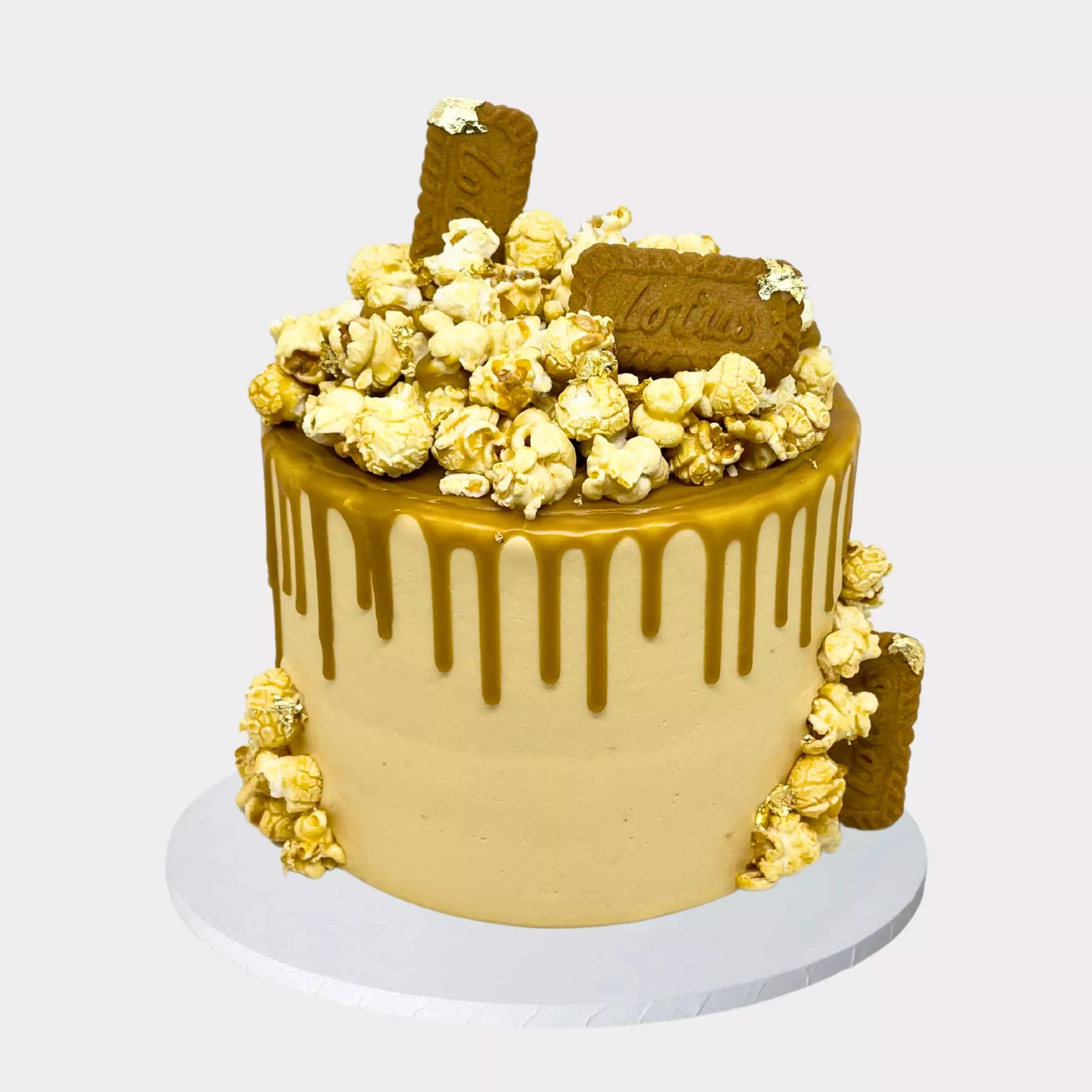 Carmel Popcorn Drip Cake