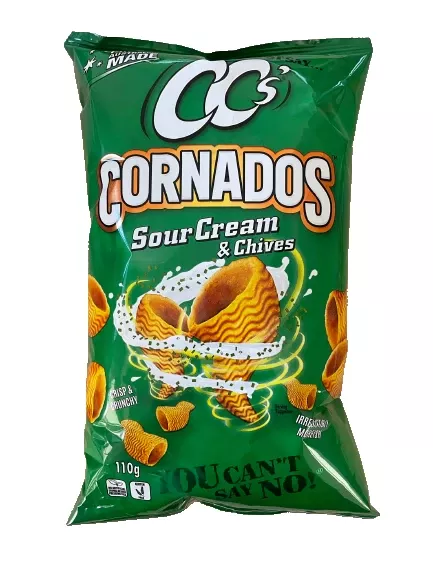 Cc’s Cornados Corn Chips Sour Cream & Chives 110g