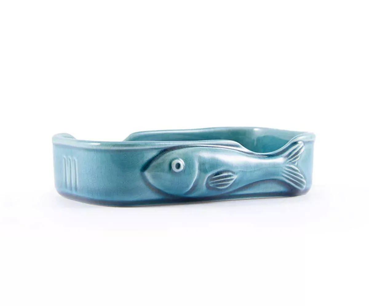 Ceramic Tinned Fish Dish, Blue (Portugal) - each