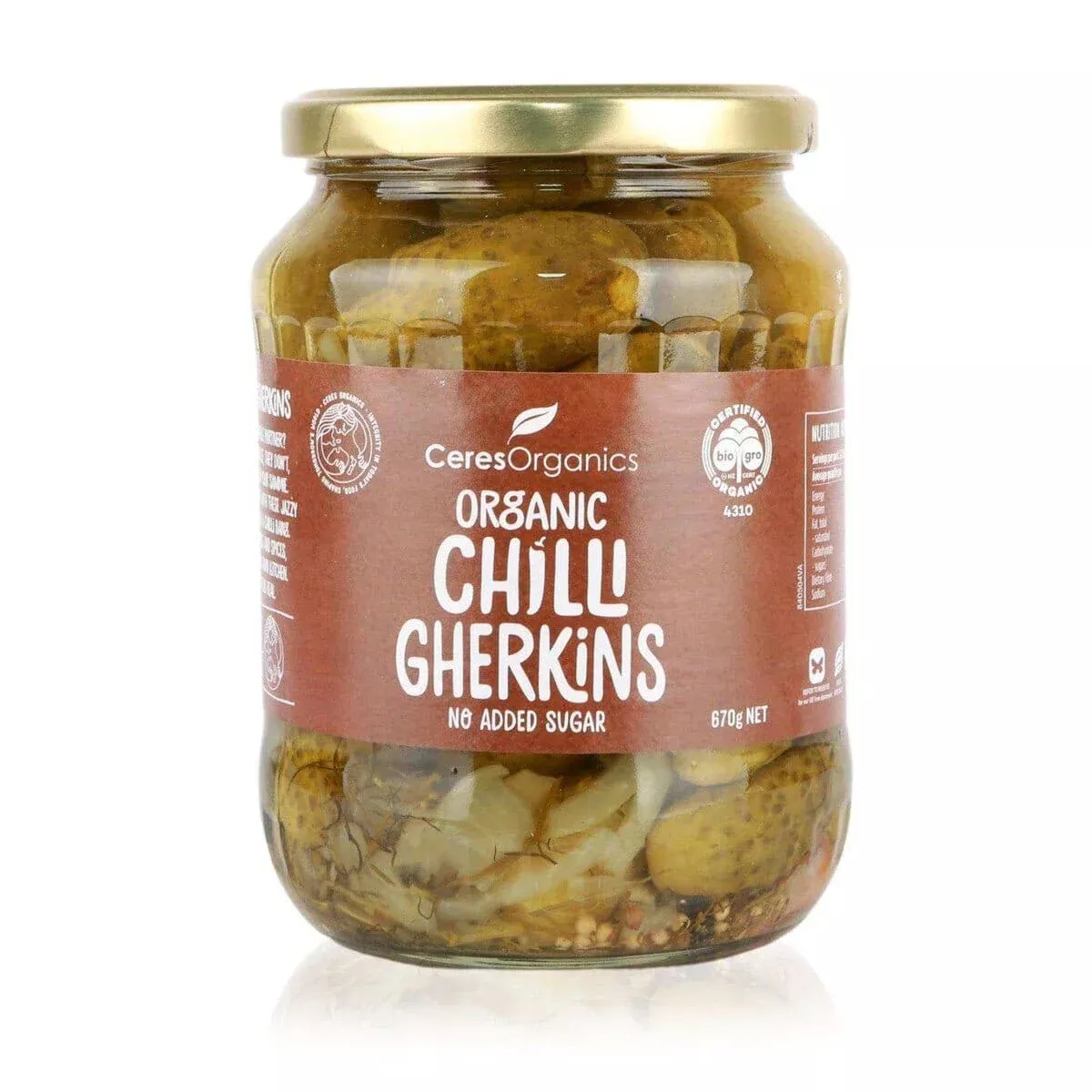 Ceres Organics Chilli Gherkins | 670g