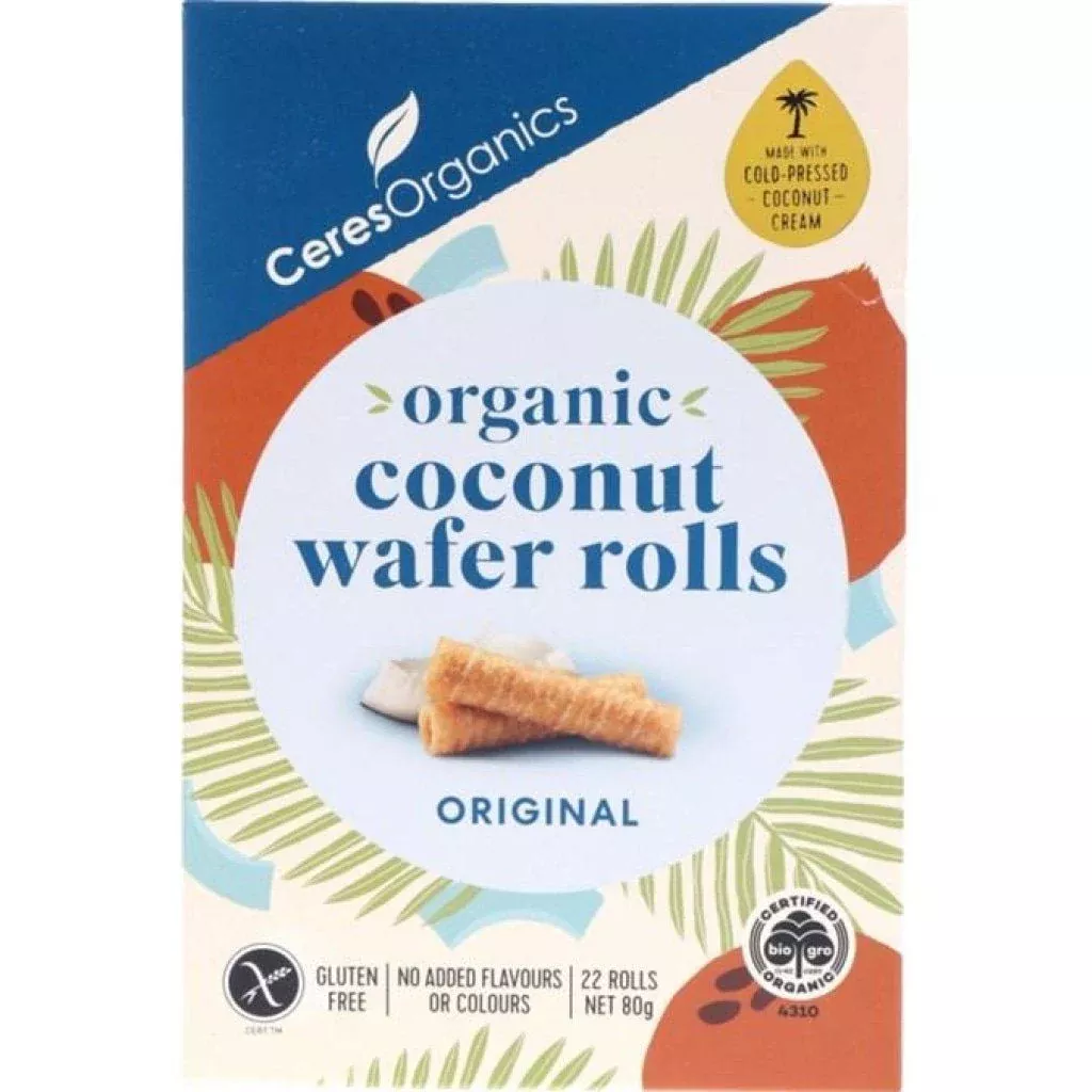 Ceres Organics Coconut Wafer Rolls Original | 80g