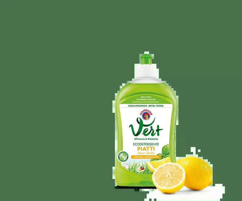 Chanteclair Vert Lemon and Basil Eco-Cleaner for Dishes, 16.9 oz