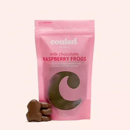 Coated Milk Raspberry Frogs | 200g