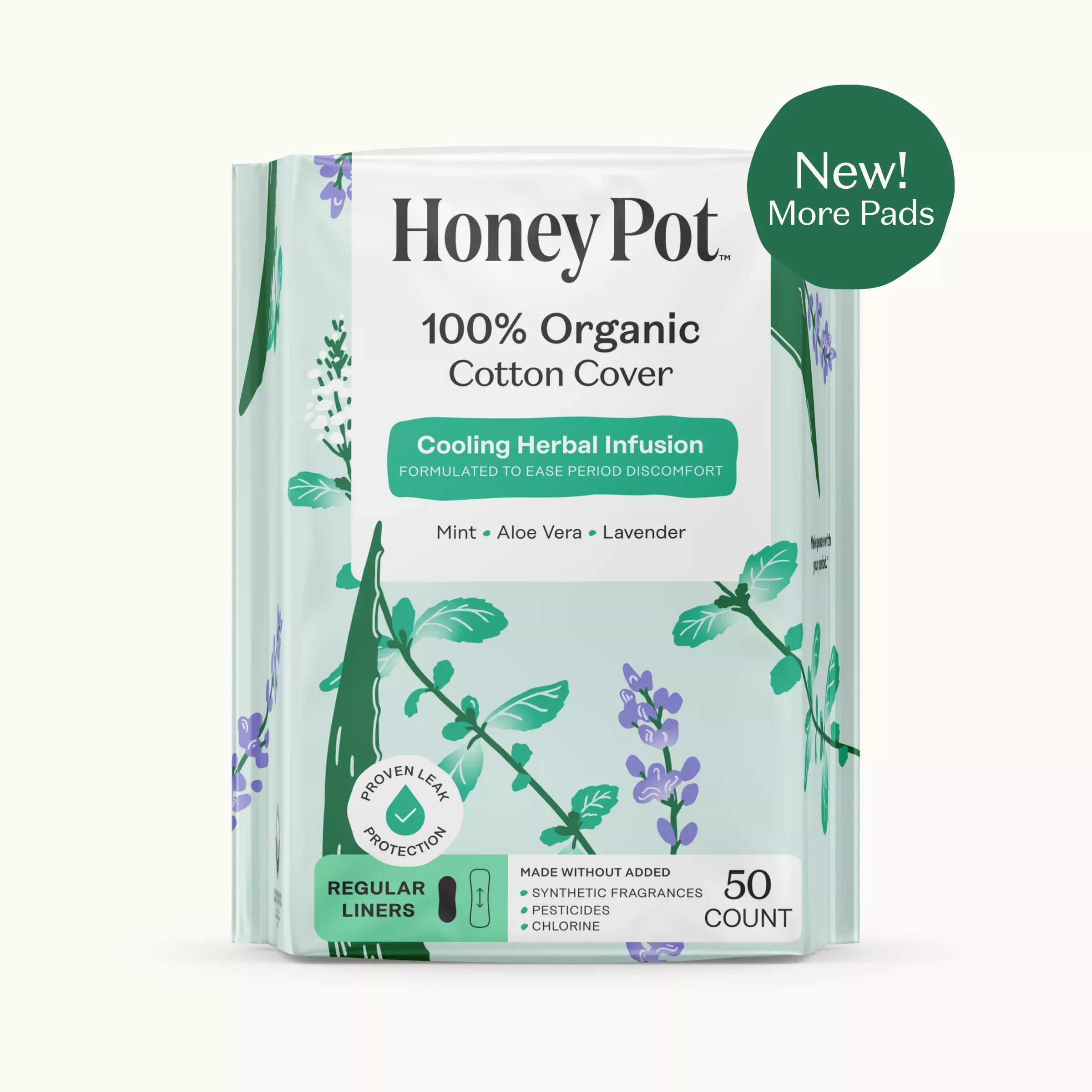 Cooling Herbal Infusion Regular Liners — Medium Pack