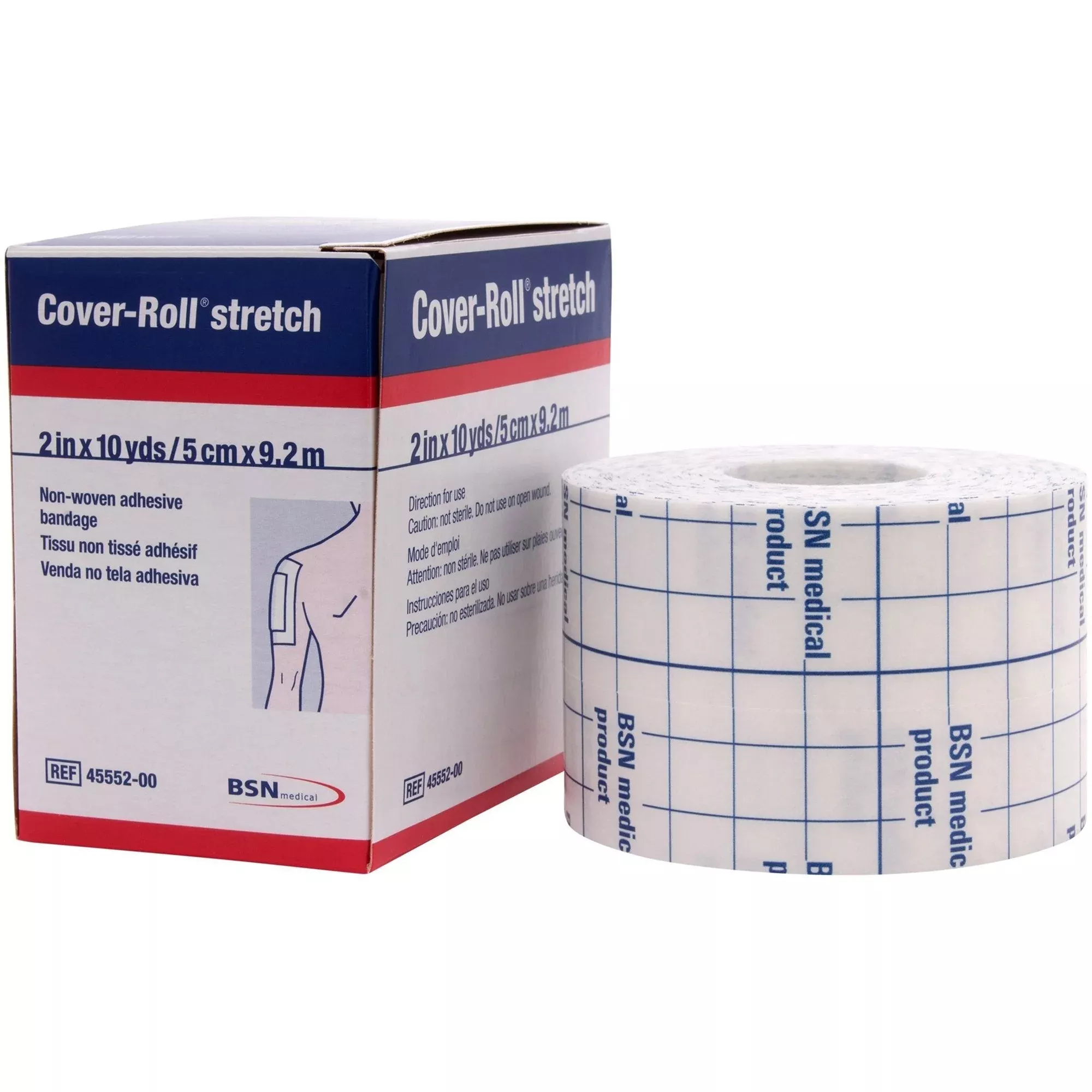 Cover-Roll Stretch Nonwoven Polyester Dressing Retention Tape, 2 " x 10 Yard, White