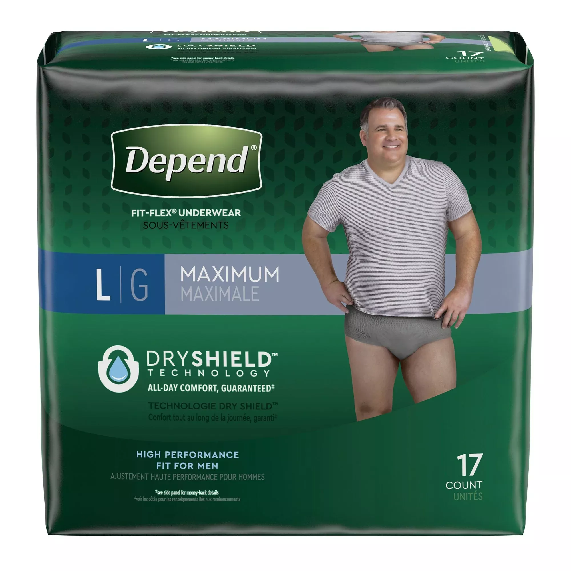 Depend FIT-FLEX Absorbent Underwear for Men, 17 ct