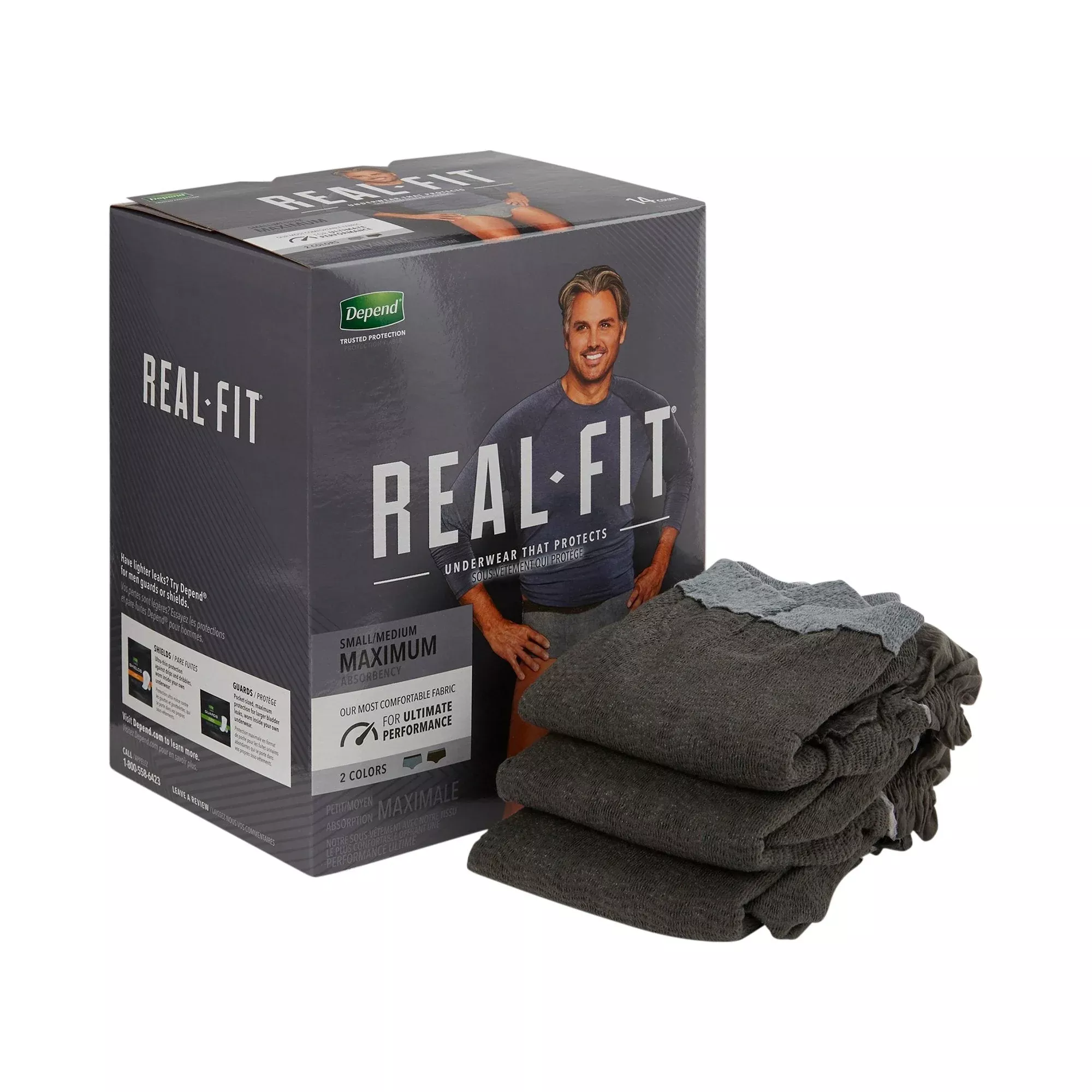 Depend Real Fit Maximum Absorbent Underwear, Small / Medium, 14 ct