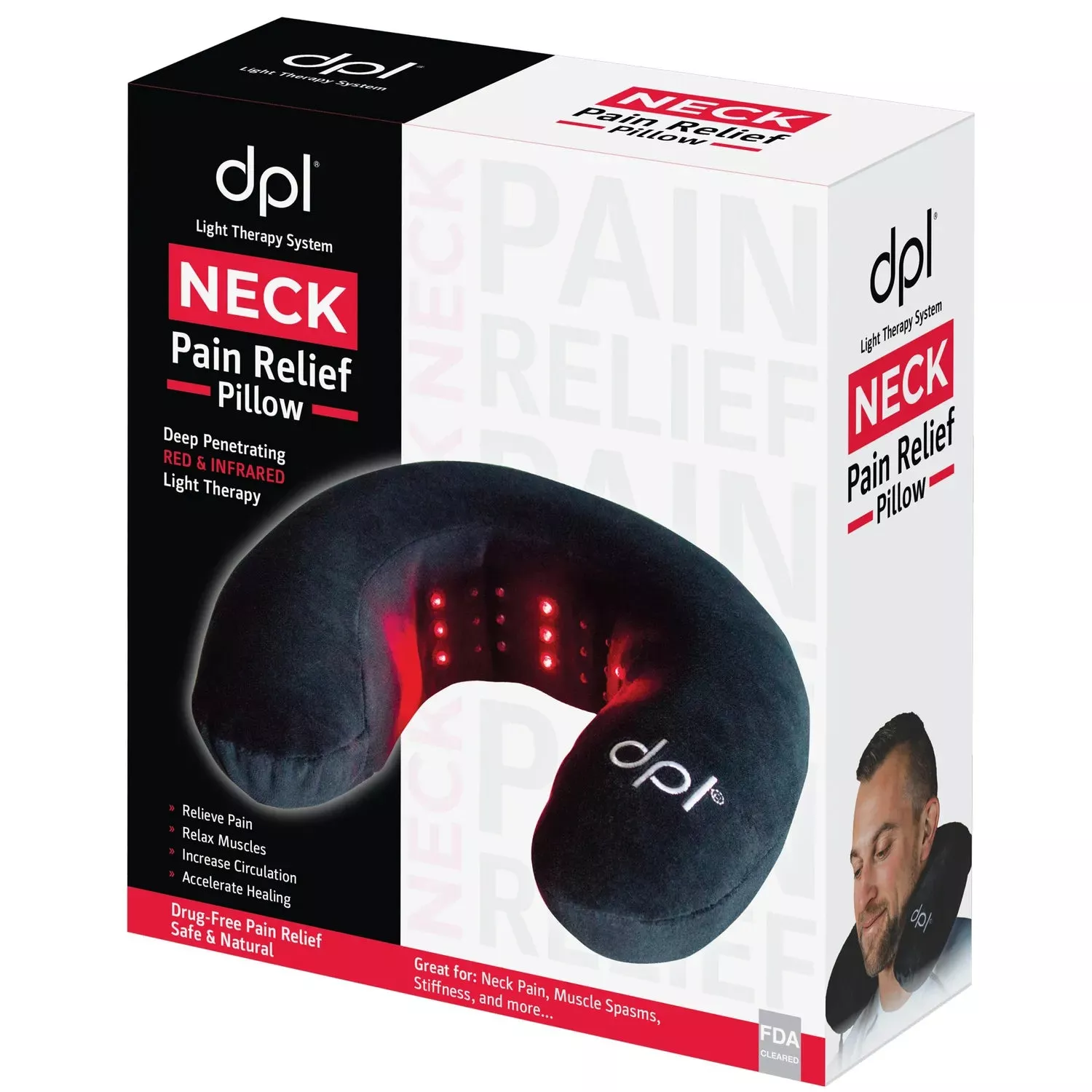 dpl Neck Pillow Infrared + LED Light Therapy for Pain Relief