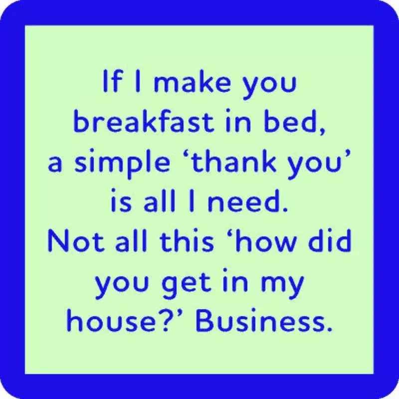 Drinks on Me coasters - Breakfast in Bed