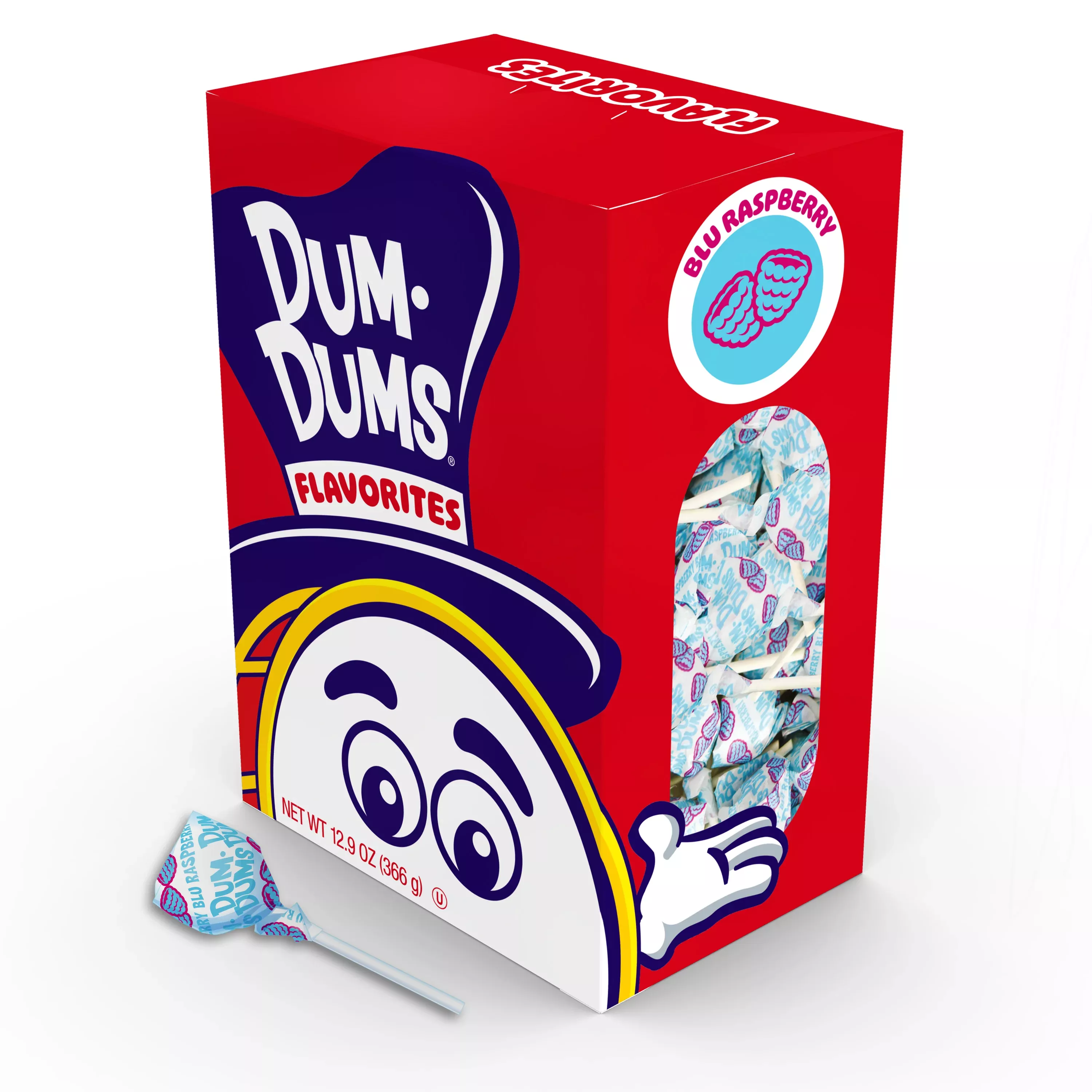 Dum Dums Blu Raspberry Lollipops - 50 Count Bag