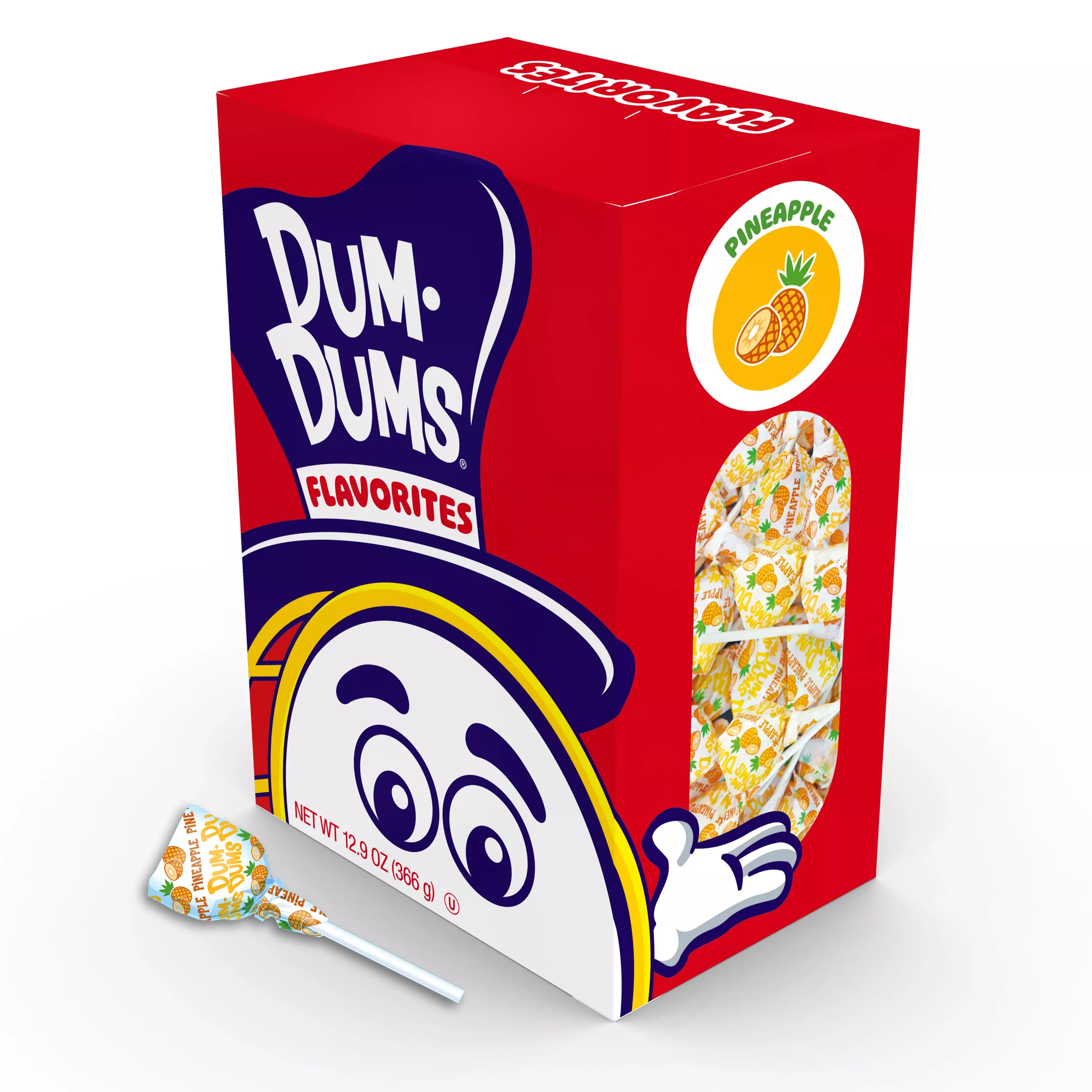 Dum Dums Pineapple Lollipops - 50 Count Bag