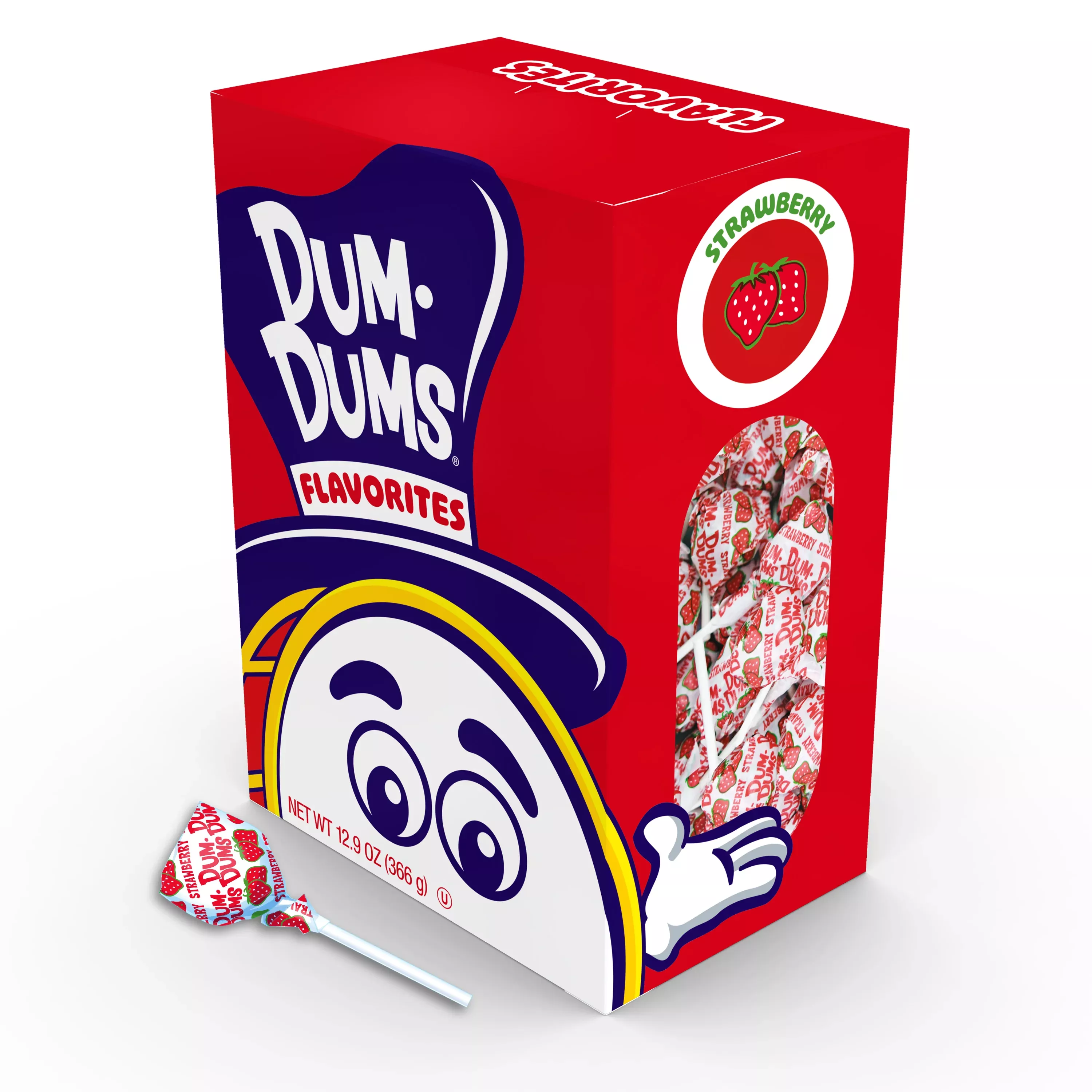 Dum Dums Strawberry Lollipops - 50 Count Bag