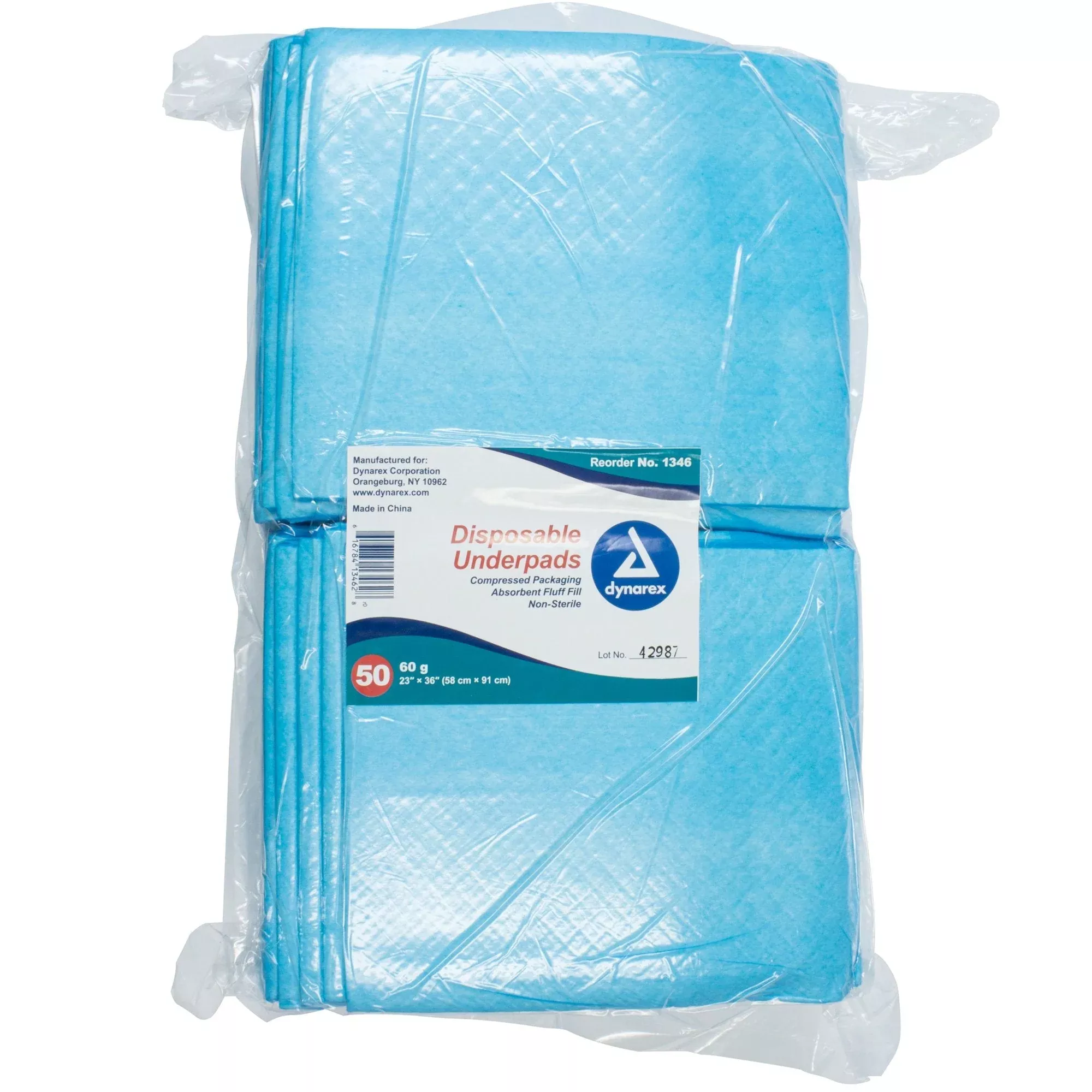 Dynarex Absorbent Fluff Fill Underpad, 23 x 36 In., 150 ct.