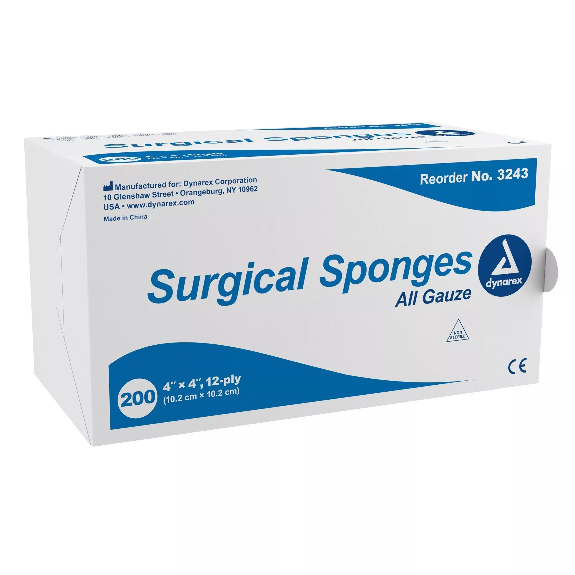 Dynarex NonSterile Gauze Sponge, 4 x 4 Inch, 2000 ct