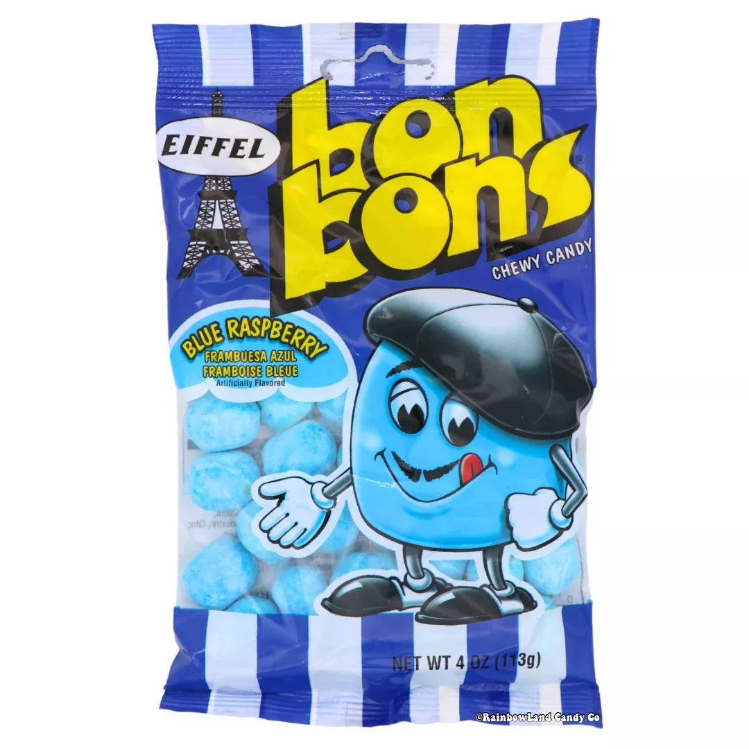 Eiffel Blue Raspberry Bon Bons Chewy Candy | Chewy Candy Bag 4 oz