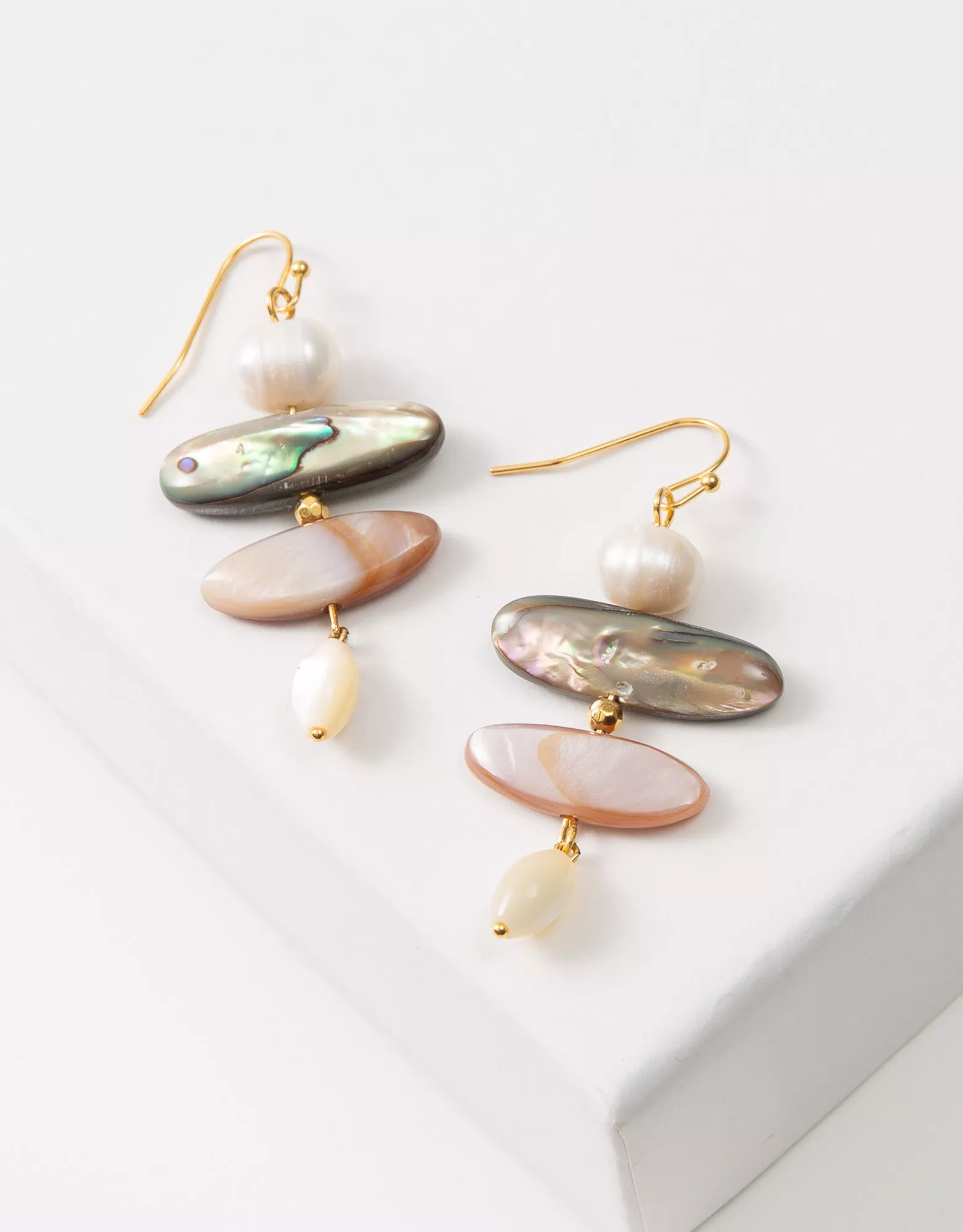 Elliptical Abalone Earrings