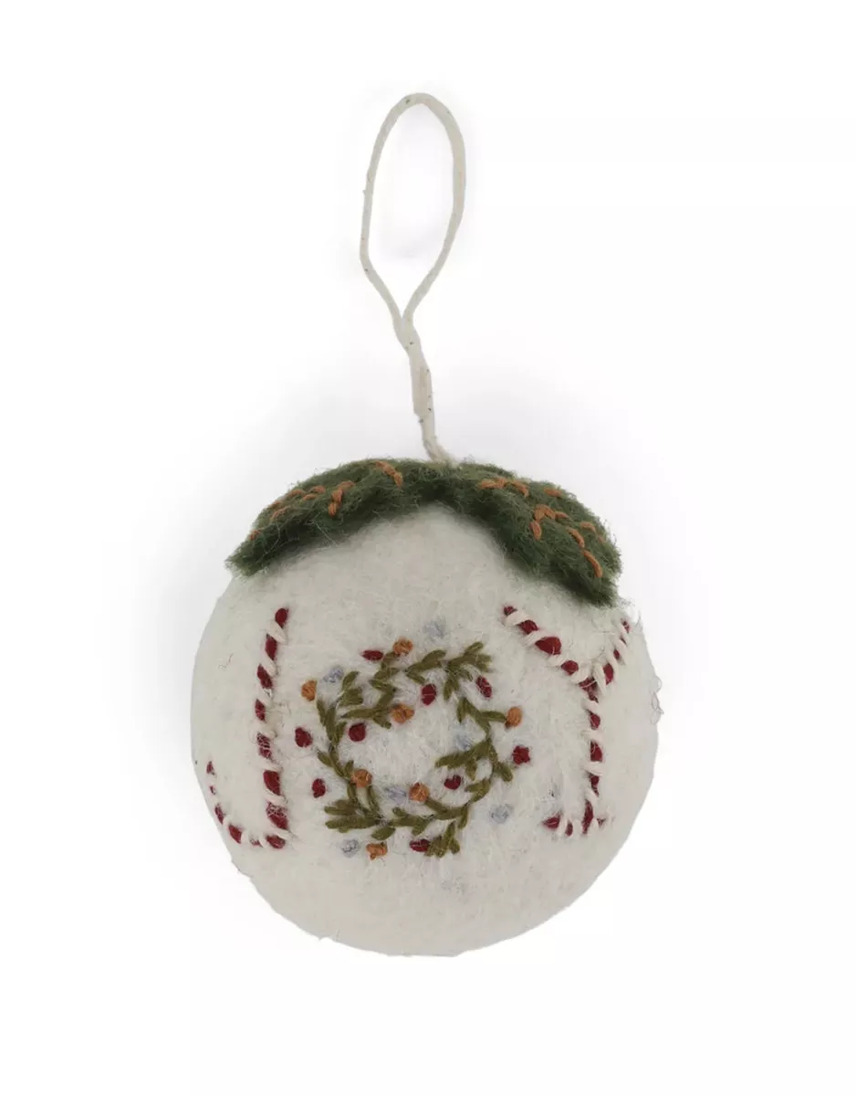 Felt Bauble Ornament - Heart & Garland