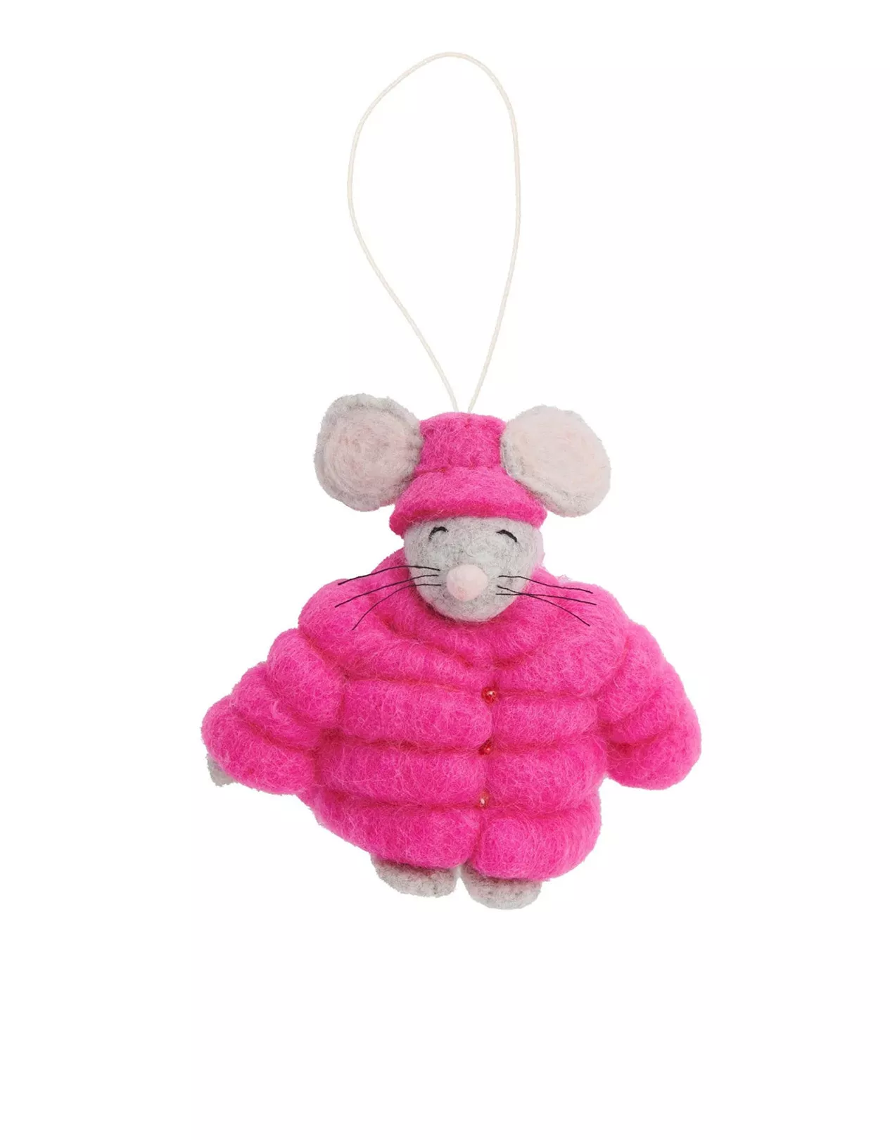 Felt Grey Mouse Ornament - Tree