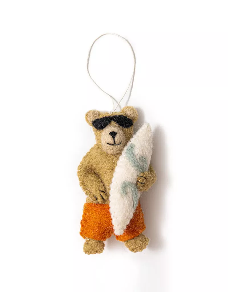 Felt Soccer Bear Ornament