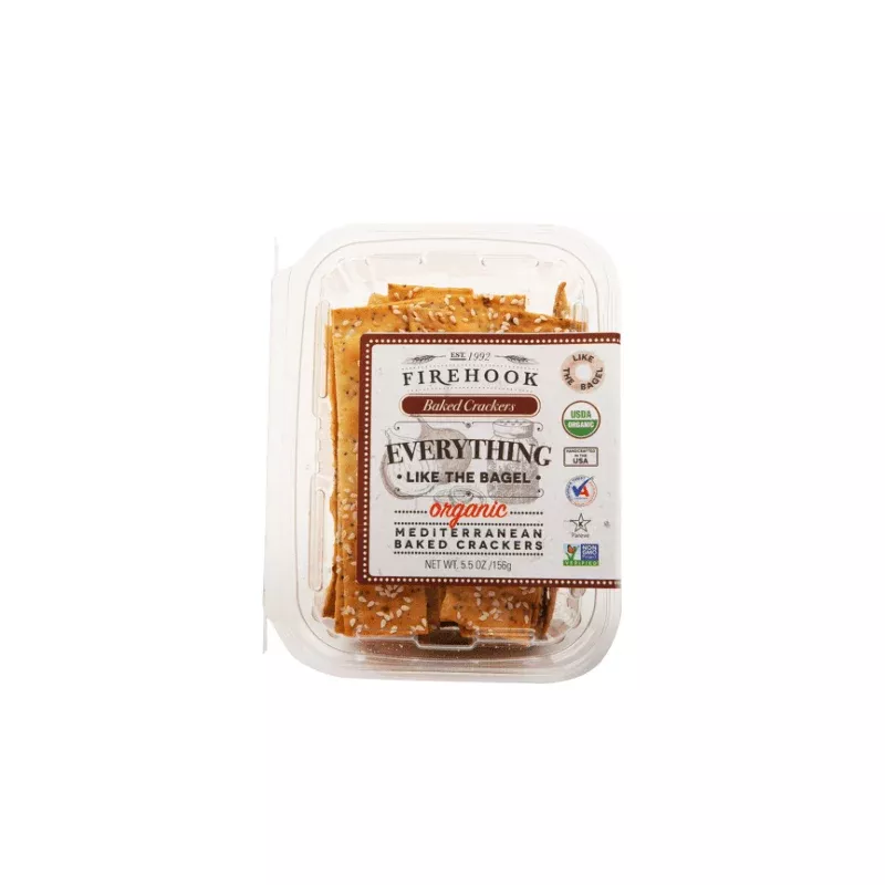 Firehook Organic Everything Like The Bagel Baked Crackers, 5.5 oz